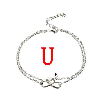 26 Letters Fashion Cross Charm Chain Initials Anklets for Women Sandals Pulsera Tobilleras Letter Pendant Anklet Bracelet Foot