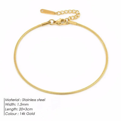 SUNIBI Edelstahl-Fußkette in schlichtem Design