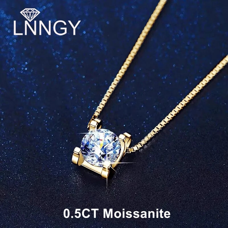 Golden Radiance Moissanite-Halskette