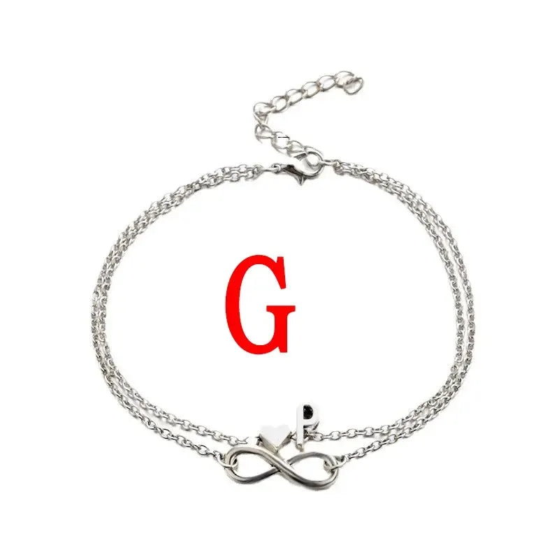 26 Letters Fashion Cross Charm Chain Initials Anklets for Women Sandals Pulsera Tobilleras Letter Pendant Anklet Bracelet Foot