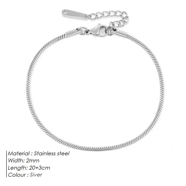 SUNIBI Edelstahl-Fußkette in schlichtem Design