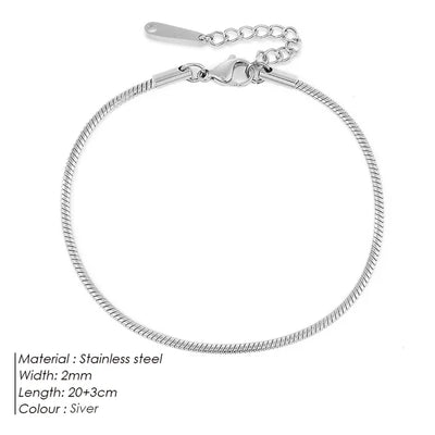 SUNIBI Edelstahl-Fußkette in schlichtem Design