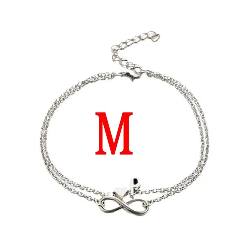 26 Letters Fashion Cross Charm Chain Initials Anklets for Women Sandals Pulsera Tobilleras Letter Pendant Anklet Bracelet Foot