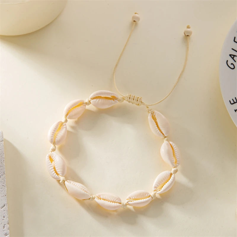 Strand-Fußkette mit natürlichen Muscheln