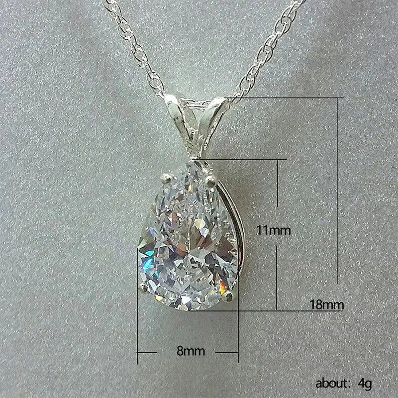 Crystal Drop – Tropfenanhänger aus Sterling Silber