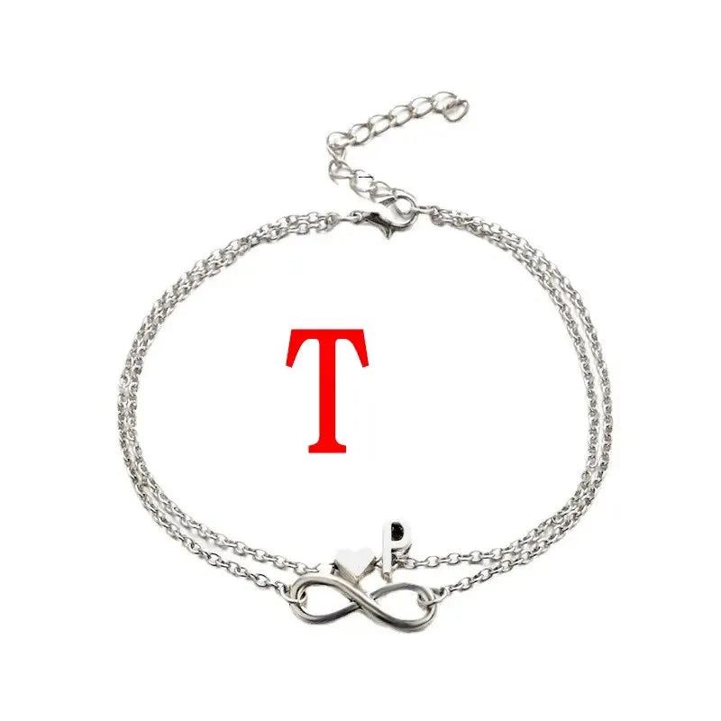 26 Letters Fashion Cross Charm Chain Initials Anklets for Women Sandals Pulsera Tobilleras Letter Pendant Anklet Bracelet Foot