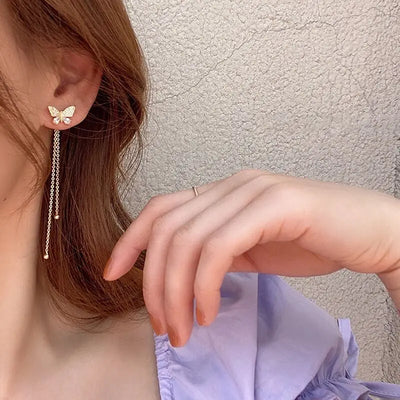 Schmetterlingszauber Ohrringe mit goldenen Ketten