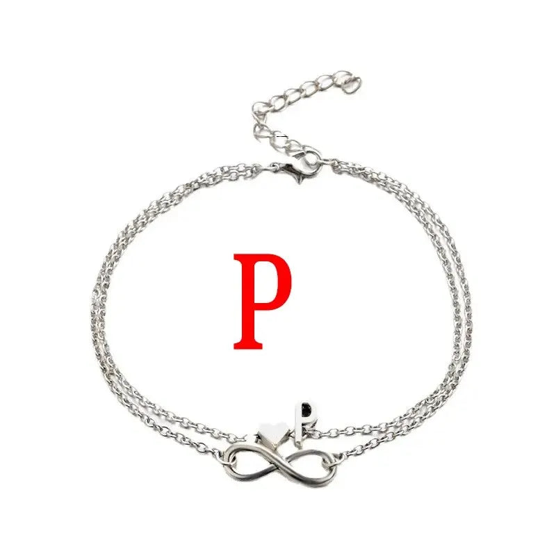 26 Letters Fashion Cross Charm Chain Initials Anklets for Women Sandals Pulsera Tobilleras Letter Pendant Anklet Bracelet Foot