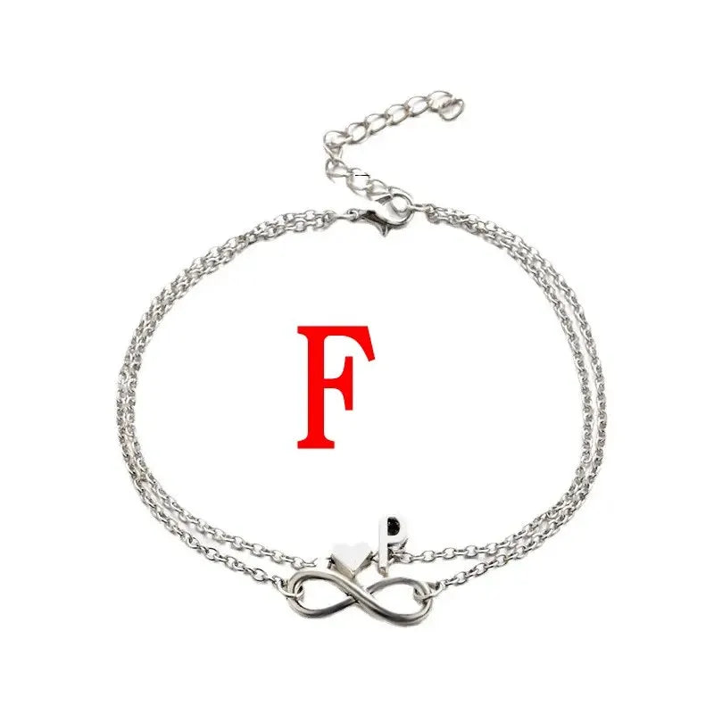 26 Letters Fashion Cross Charm Chain Initials Anklets for Women Sandals Pulsera Tobilleras Letter Pendant Anklet Bracelet Foot