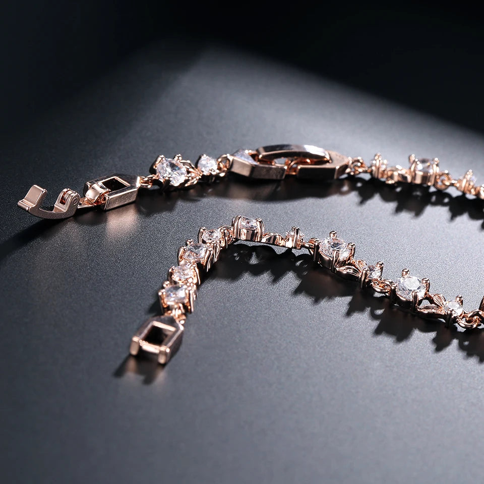 Zirkonia-Armband mit edler Gliederkette