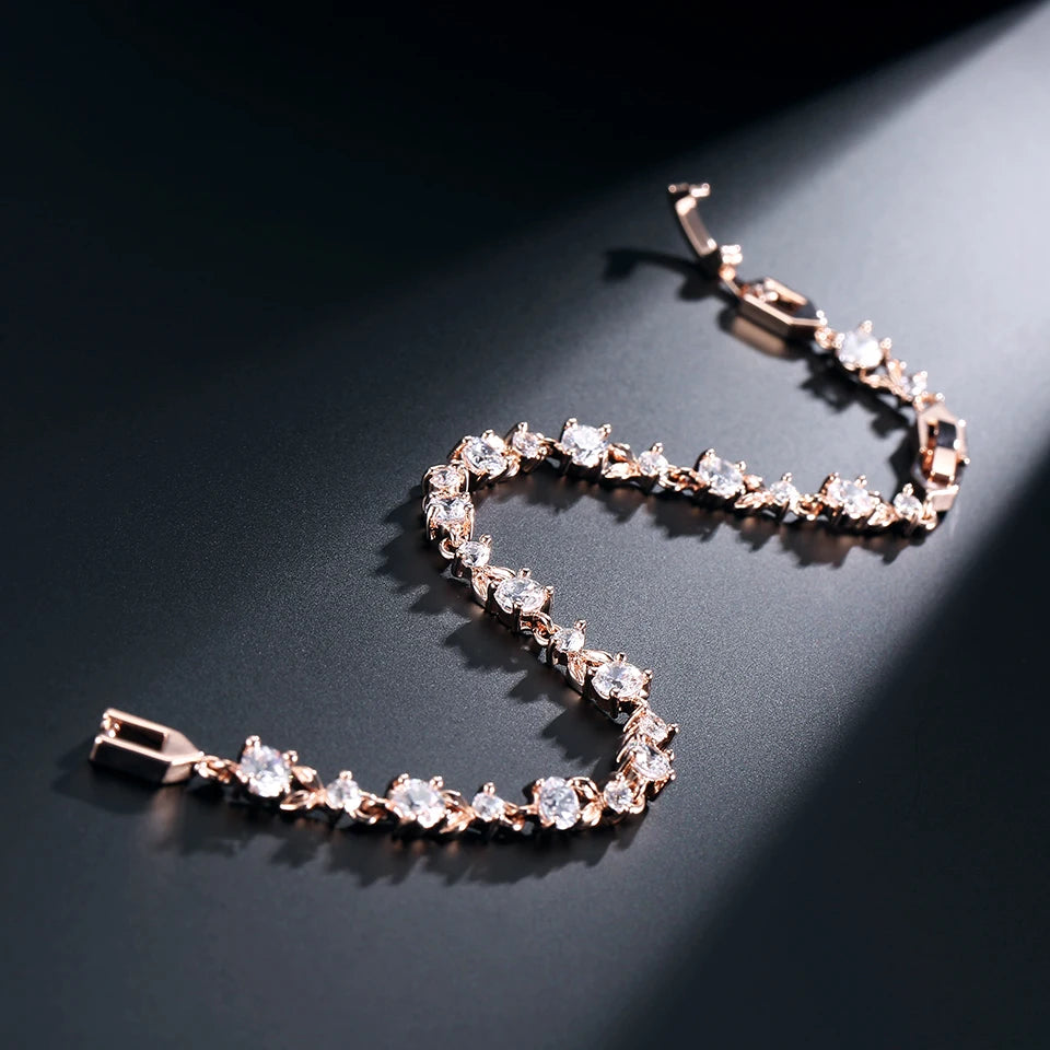 Zirkonia-Armband mit edler Gliederkette