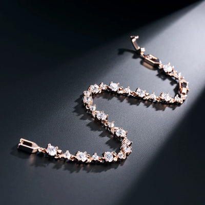 Zirkonia-Armband mit edler Gliederkette