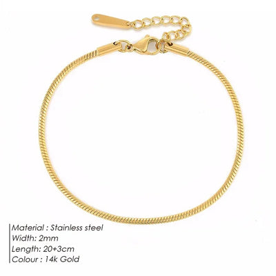 SUNIBI Edelstahl-Fußkette in schlichtem Design