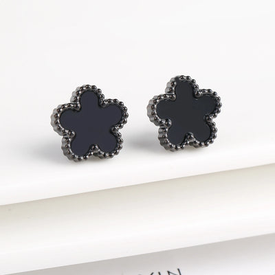 Mystische Blüten Ohrringe – Schwarzglanz-Edition