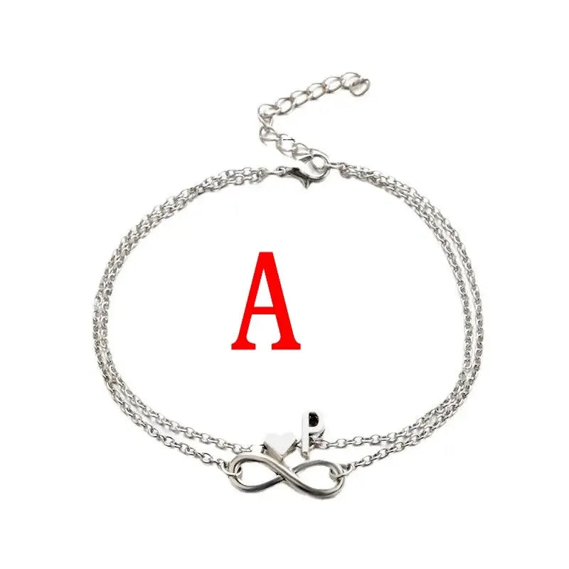 26 Letters Fashion Cross Charm Chain Initials Anklets for Women Sandals Pulsera Tobilleras Letter Pendant Anklet Bracelet Foot