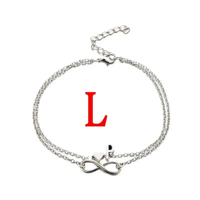 26 Letters Fashion Cross Charm Chain Initials Anklets for Women Sandals Pulsera Tobilleras Letter Pendant Anklet Bracelet Foot