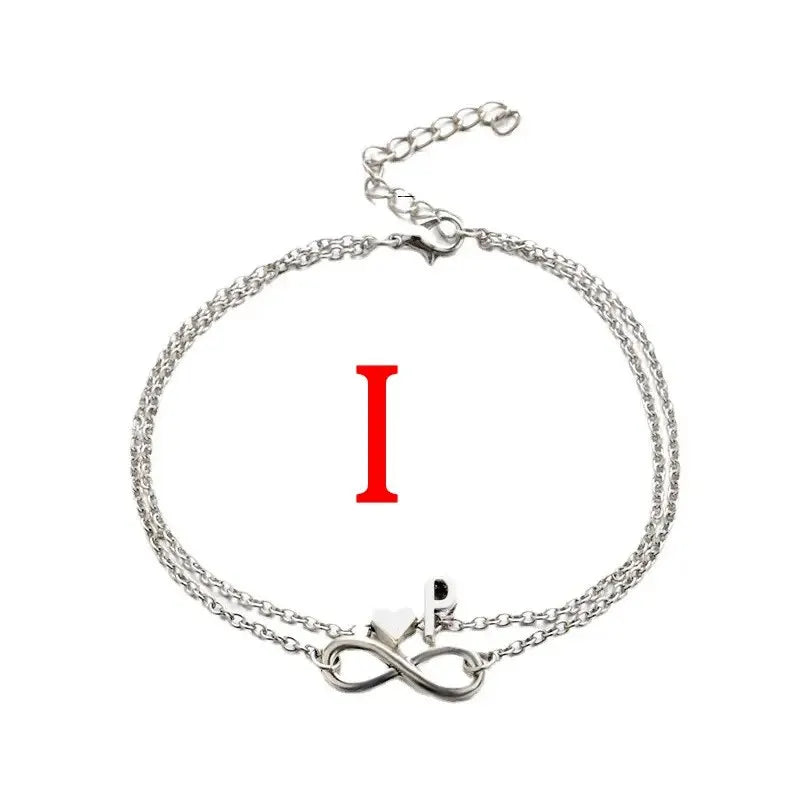 26 Letters Fashion Cross Charm Chain Initials Anklets for Women Sandals Pulsera Tobilleras Letter Pendant Anklet Bracelet Foot
