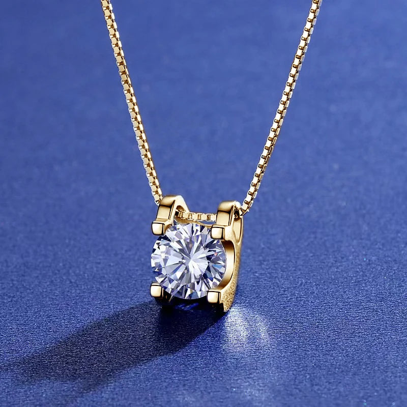 Golden Radiance Moissanite-Halskette