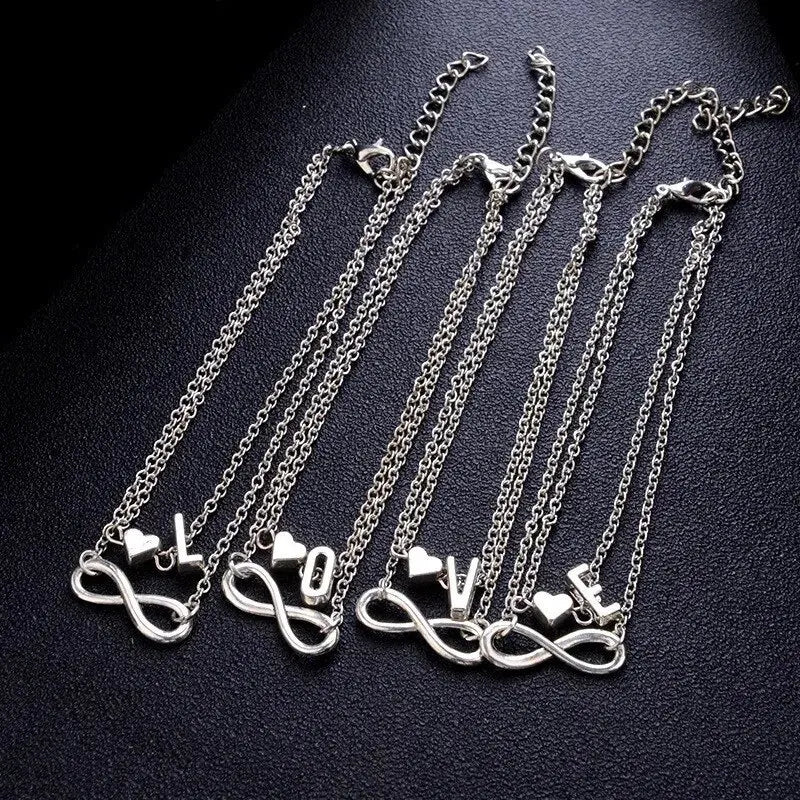26 Letters Fashion Cross Charm Chain Initials Anklets for Women Sandals Pulsera Tobilleras Letter Pendant Anklet Bracelet Foot