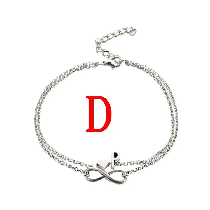 26 Letters Fashion Cross Charm Chain Initials Anklets for Women Sandals Pulsera Tobilleras Letter Pendant Anklet Bracelet Foot