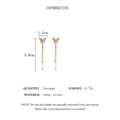 Schmetterlingszauber Ohrringe mit goldenen Ketten