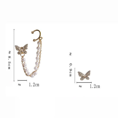 Schmetterlingszauber Ohrringe mit Perlenketten