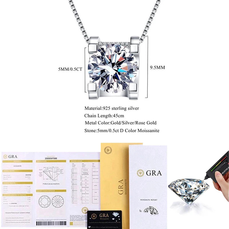 Golden Radiance Moissanite-Halskette