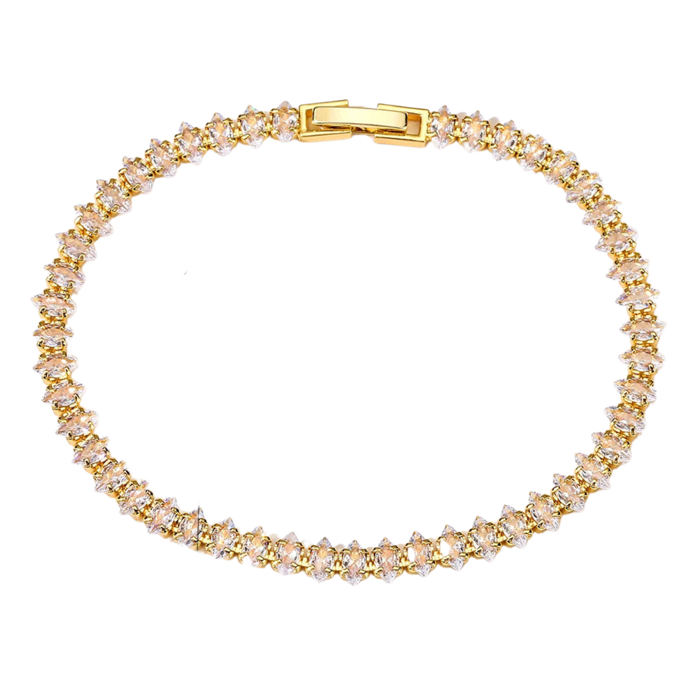 Tennisarmband mit funkelnden Zirkonia-Steinen