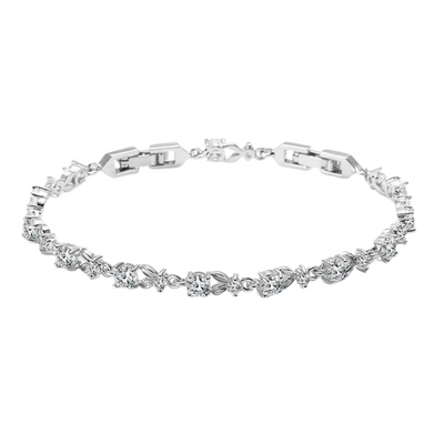 Zirkonia-Armband mit edler Gliederkette