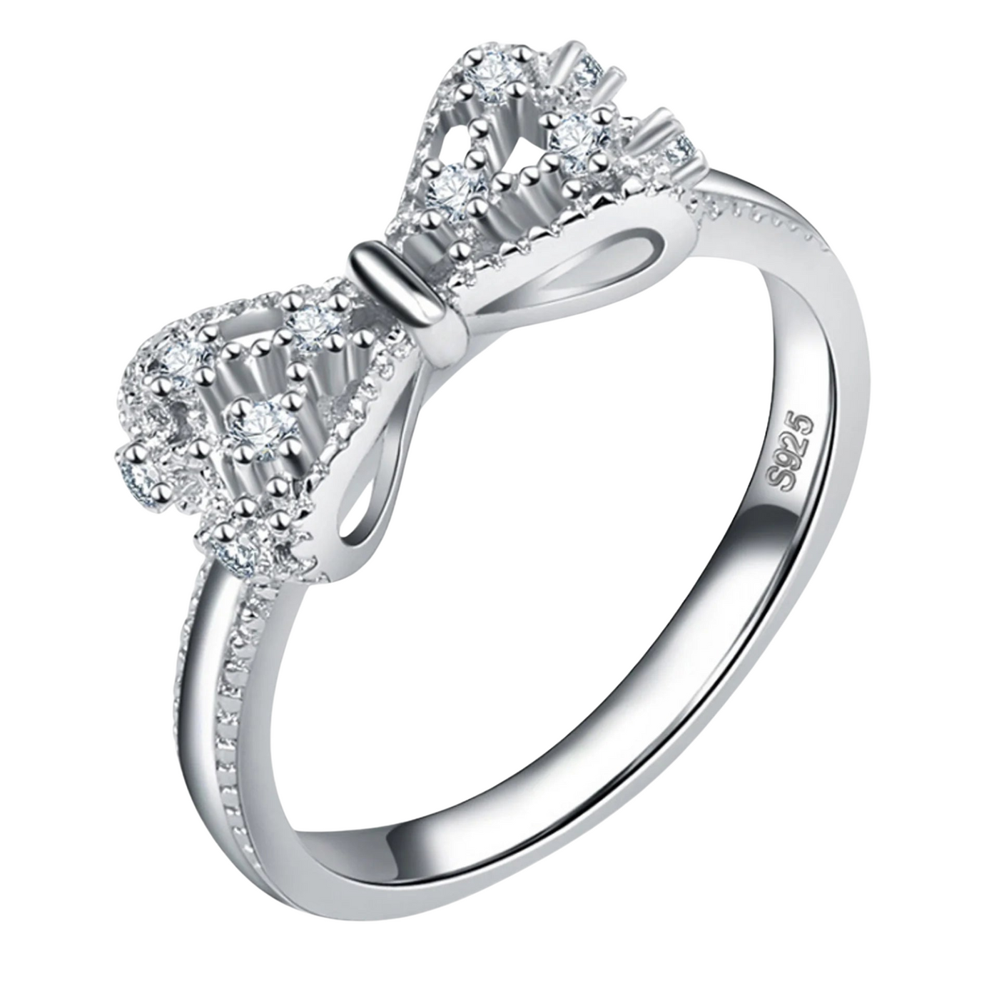 925 Sterling Silber Ring mit funkelnder Schleife – Stilvolle Eleganz für besondere Anlässe